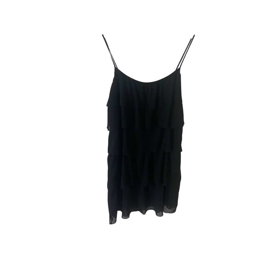 Ann Taylor Loft Women's Black Chiffon Tierred Cocktail Dress - 6